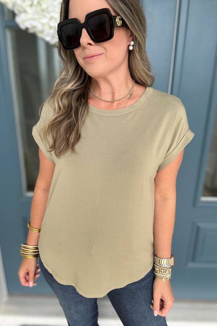 Tara Modal Short Sleeve Top - Fern