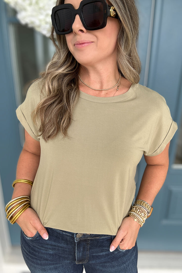 Tara Modal Short Sleeve Top - Fern