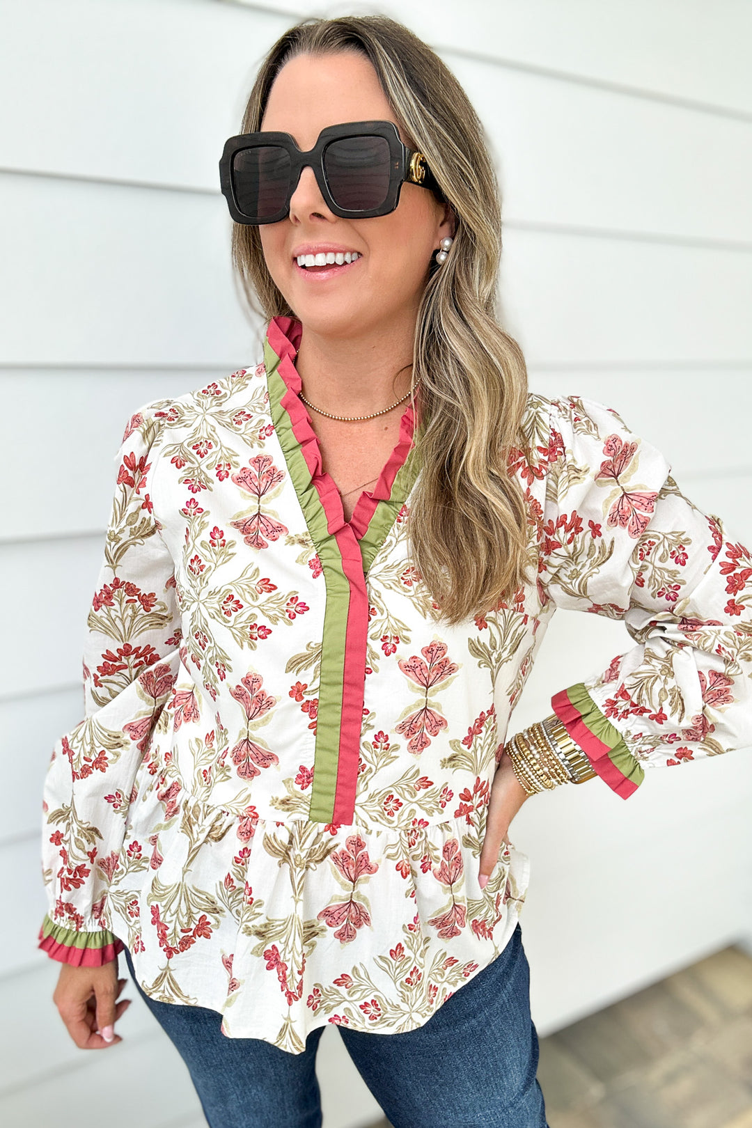 What You Need Ruffle Blouse - Marsala