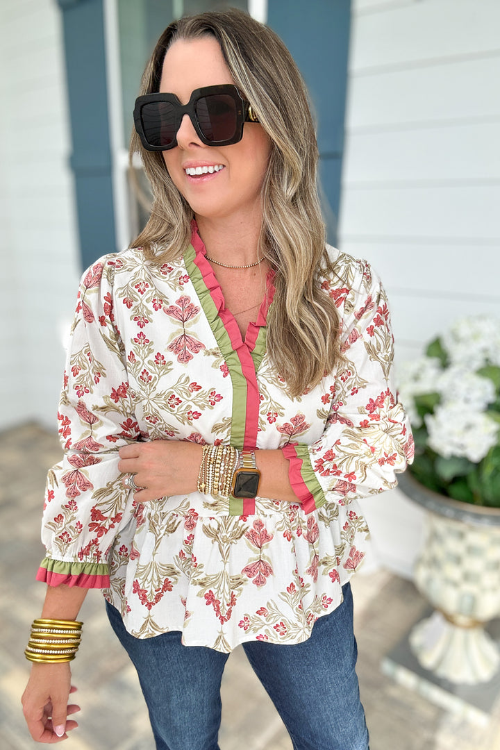 What You Need Ruffle Blouse - Marsala