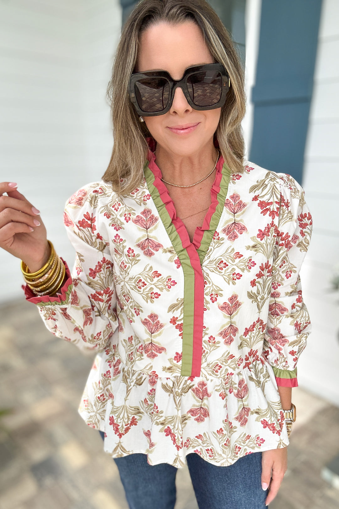 What You Need Ruffle Blouse - Marsala