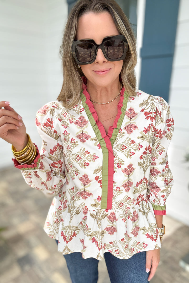 What You Need Ruffle Blouse - Marsala