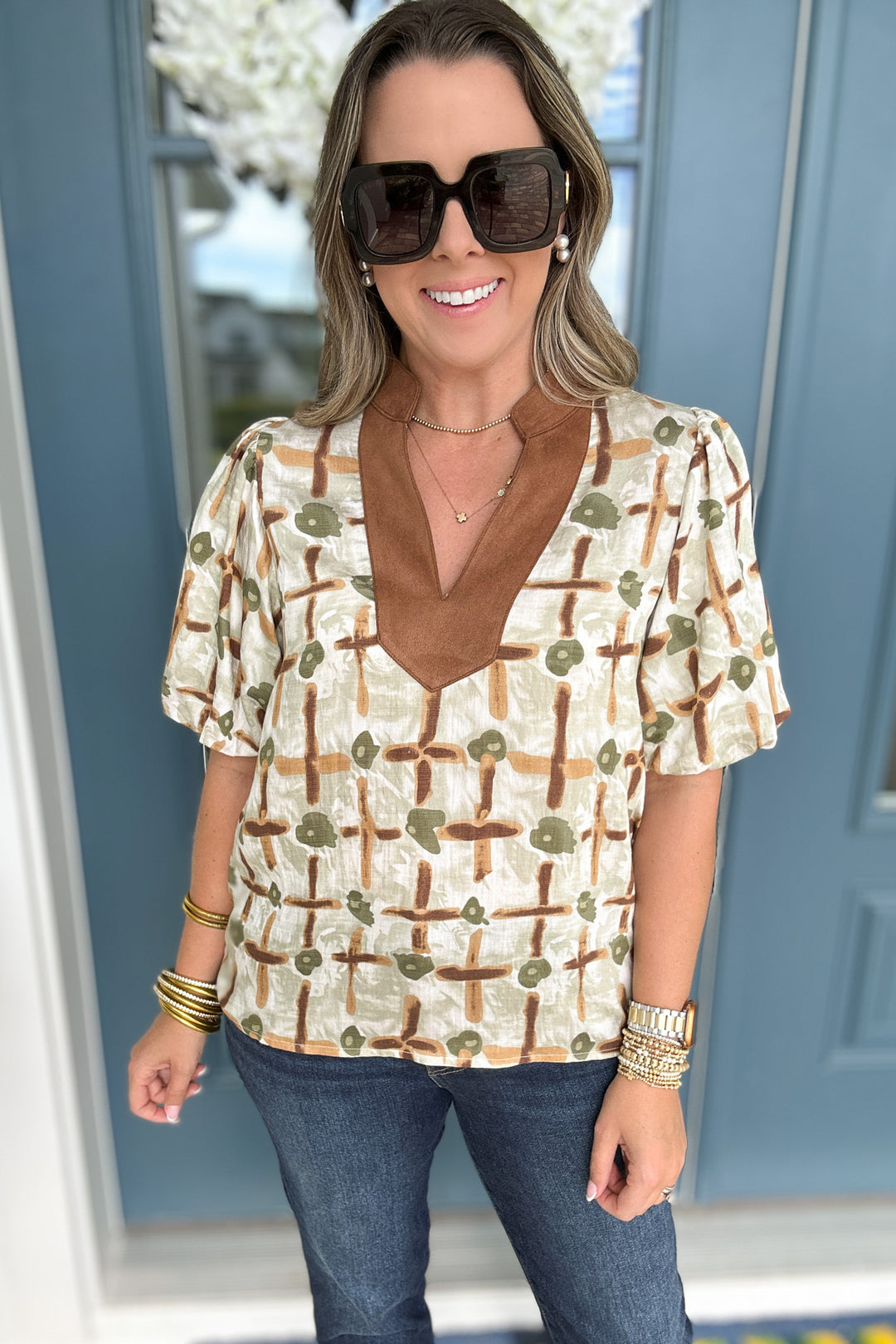 THML: Saddle & Sage Top