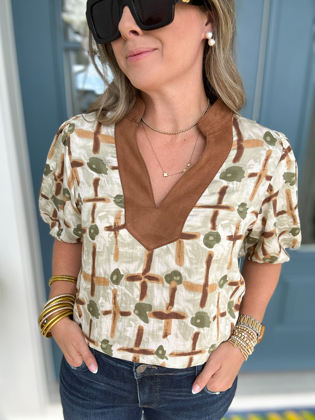 THML: Saddle & Sage Top