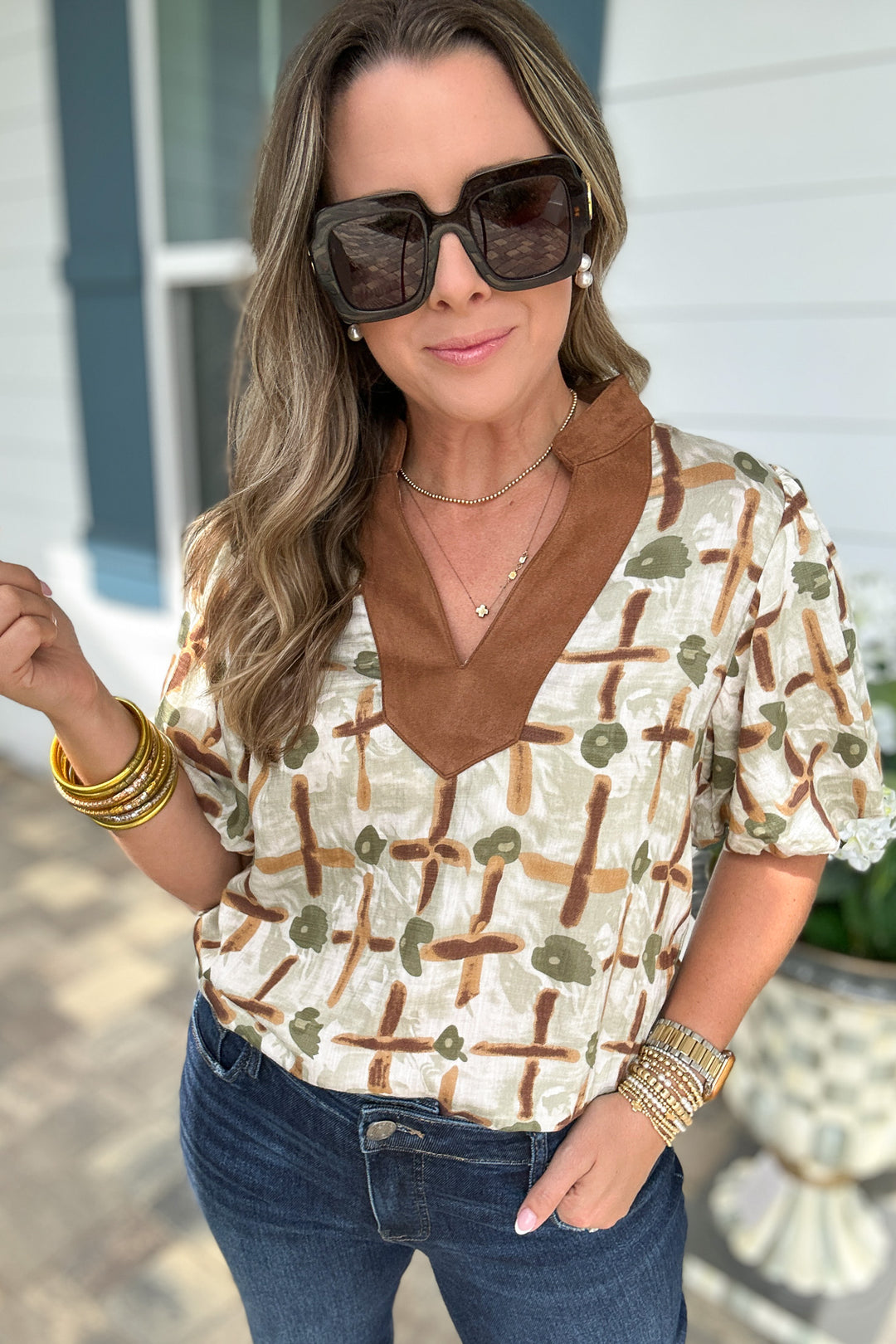 THML: Saddle & Sage Top