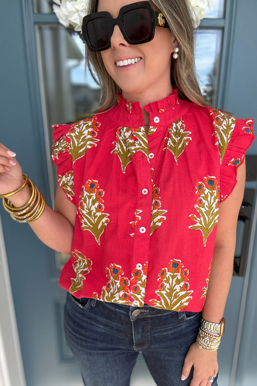 THML: Poppy Lane Ruffle Blouse