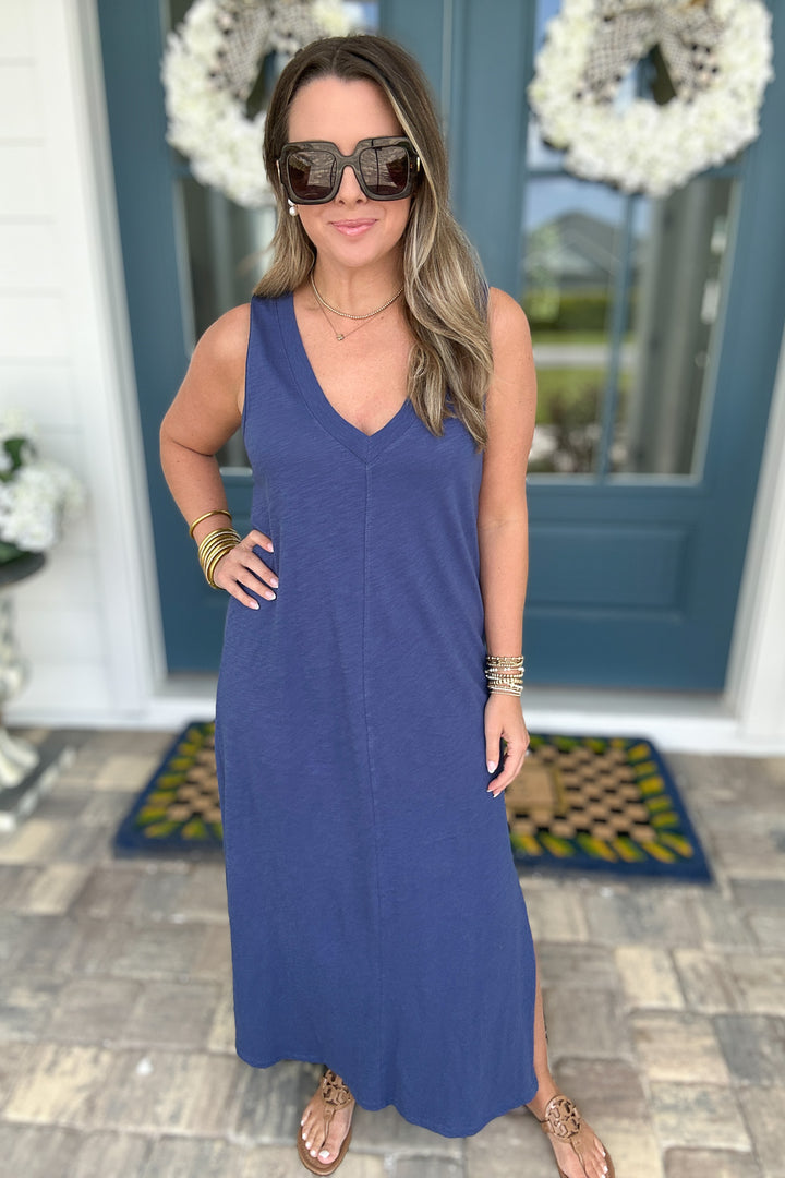 Z Supply: Palisades Midi Dress -  Yacht Blue