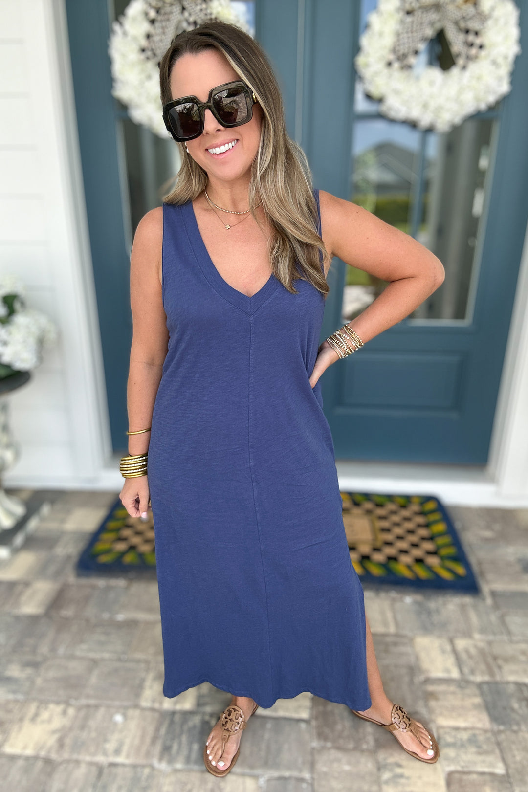 Z Supply: Palisades Midi Dress -  Yacht Blue