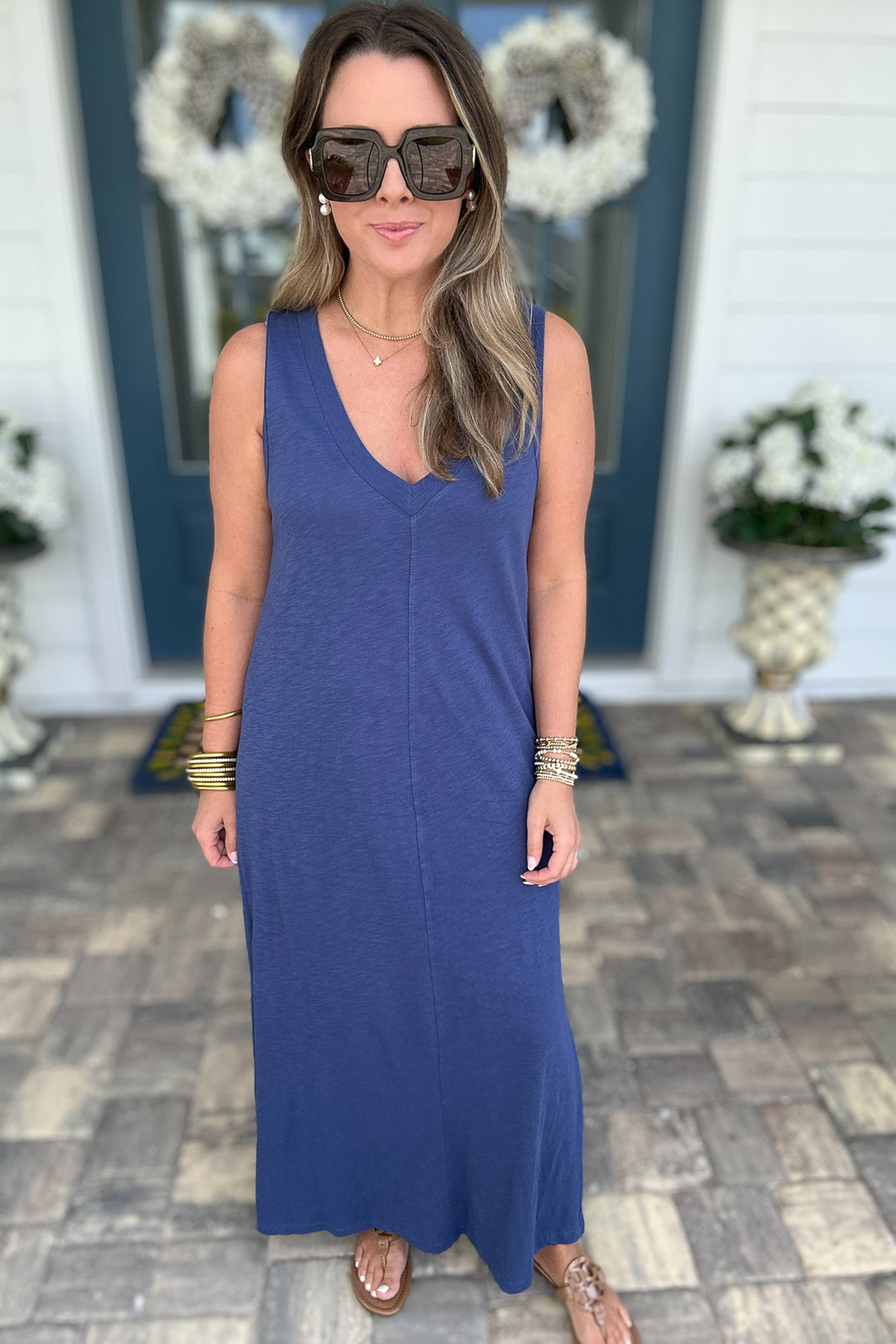 Z Supply: Palisades Midi Dress -  Yacht Blue