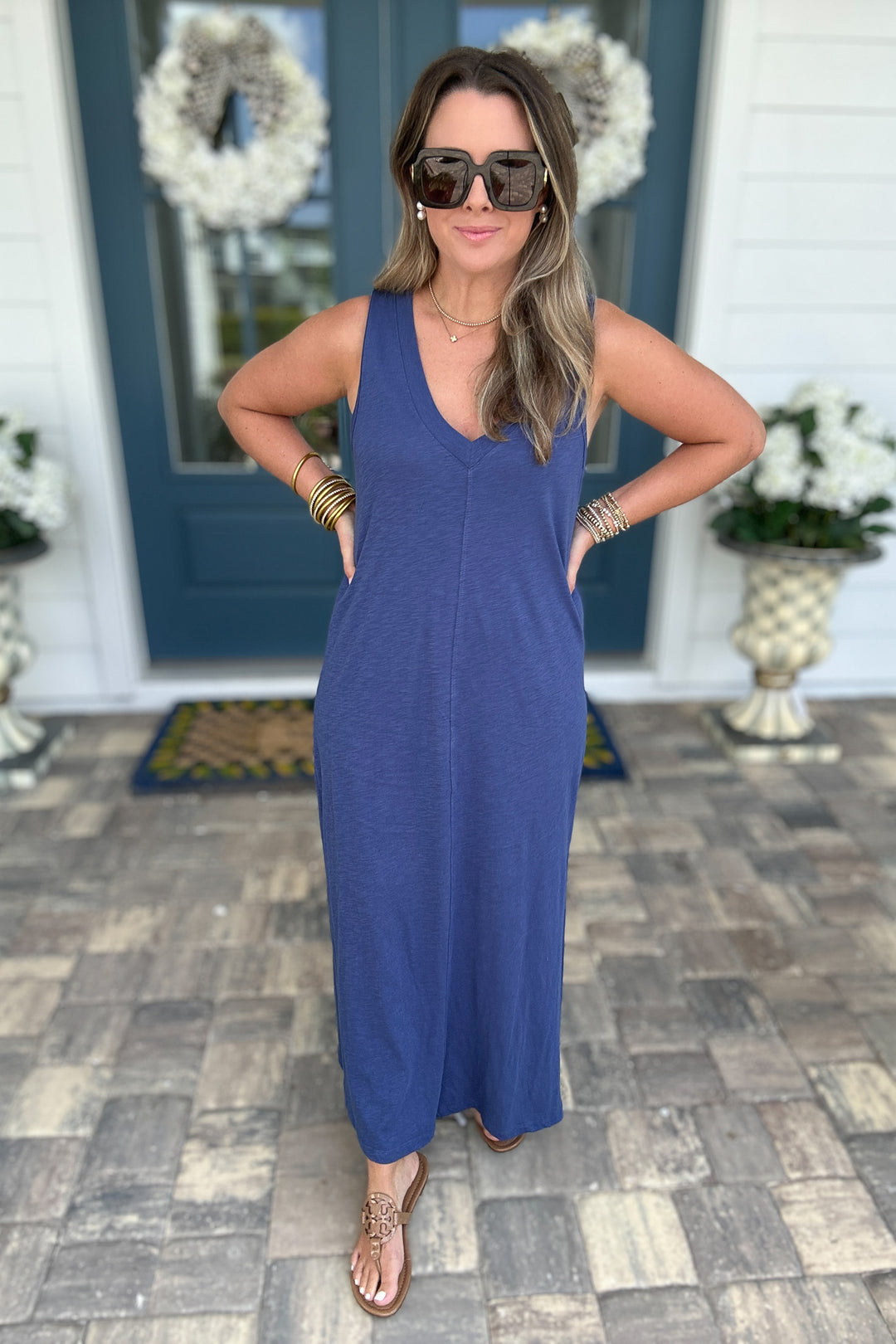 Z Supply: Palisades Midi Dress -  Yacht Blue