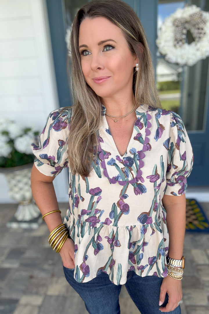 Made For More Floral Top - Cream