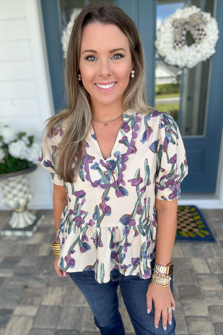 Made For More Floral Top - Cream