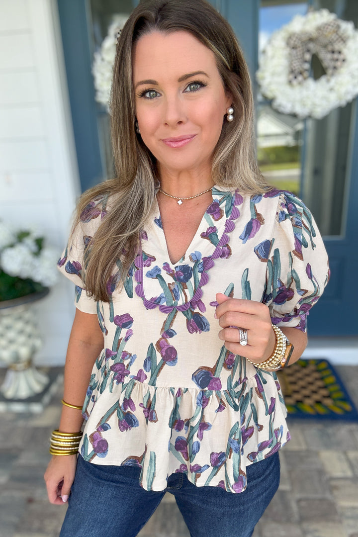 Made For More Floral Top - Cream