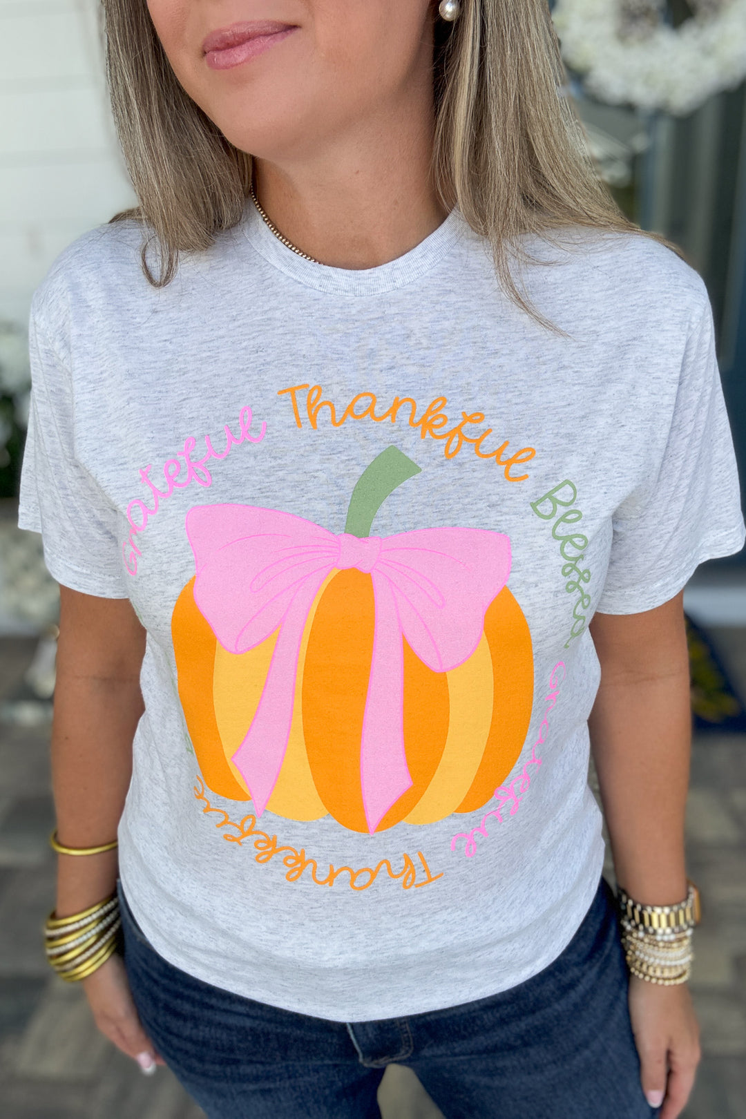 Grateful, Thankful, Blessed Heather T-Shirt