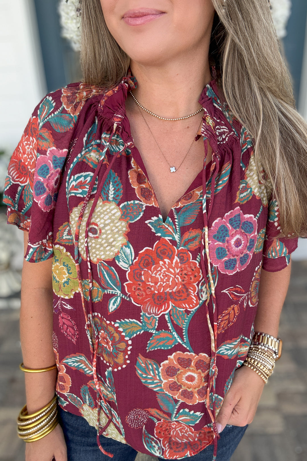 THML: Dance All Day Floral Blouse