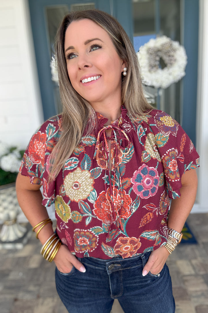 THML: Dance All Day Floral Blouse