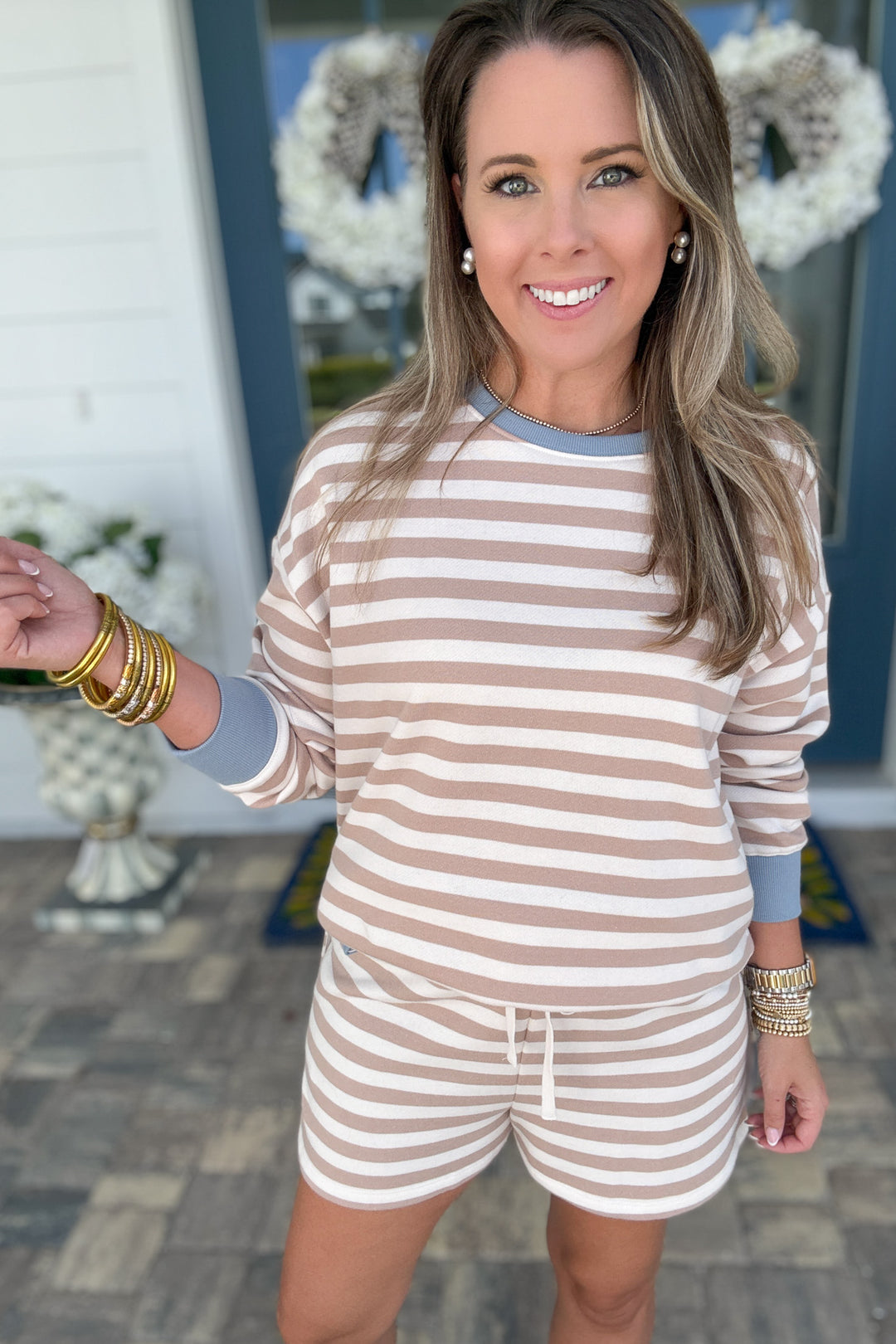 Z Supply: Layer Up Stripe Sweatshirt Evening Sand