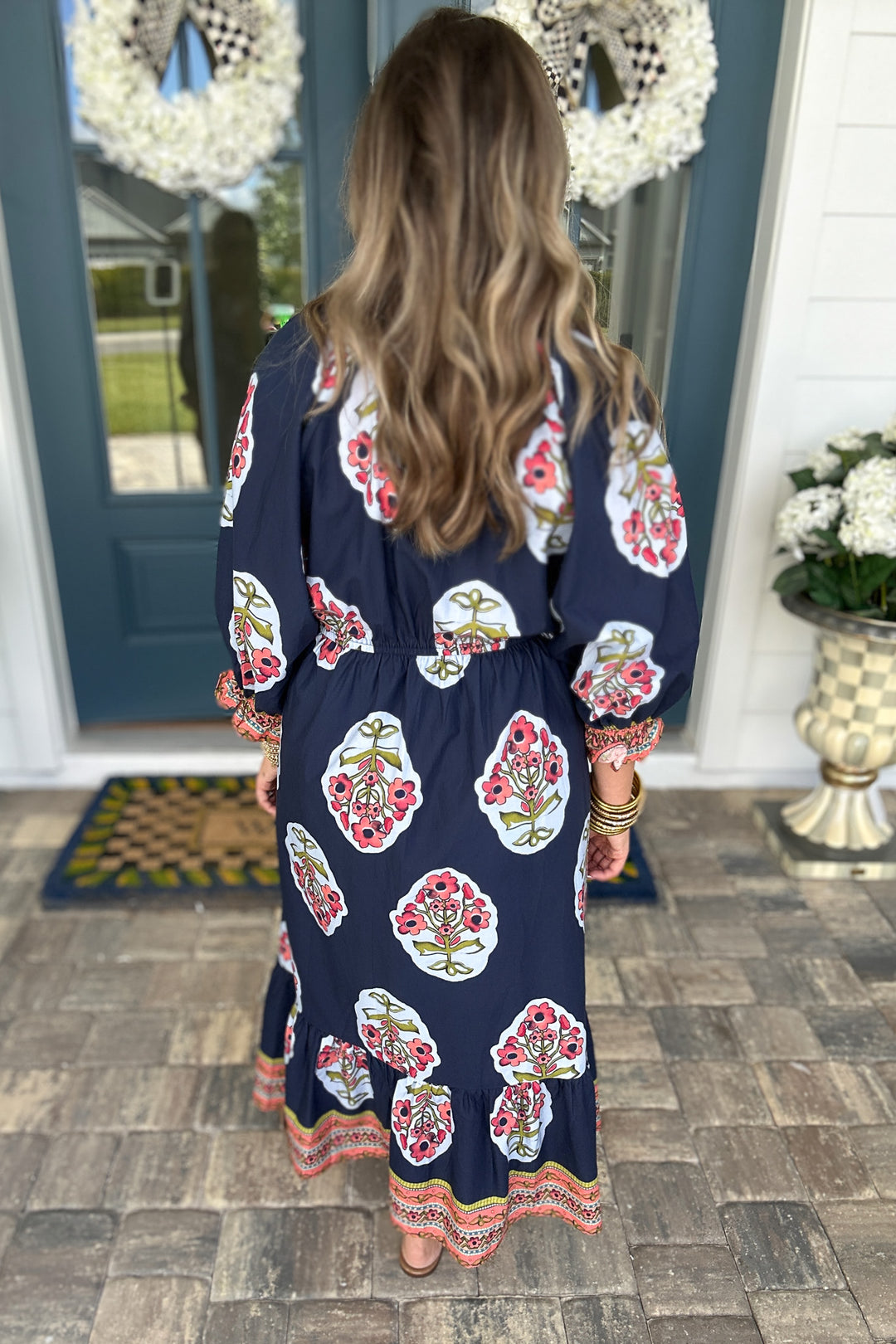 Where My Girls At Midi Dress - Navy