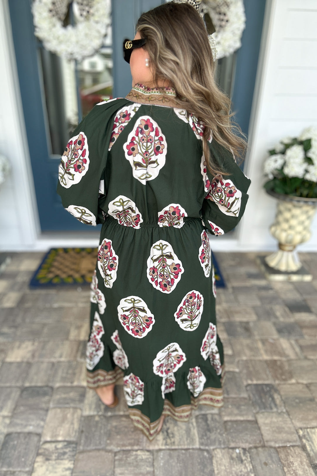 Where My Girls At Midi Dress - Hunter Green