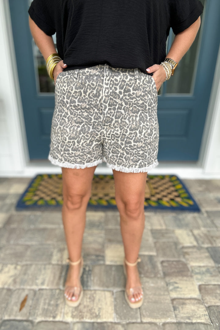 Get Rowdy Leopard Print Shorts