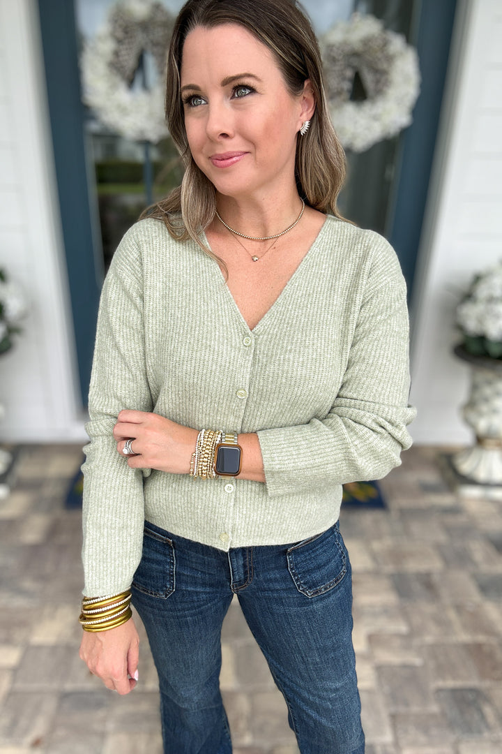 Z Supply: Emile V-Neck Cardigan - Bay Leaf