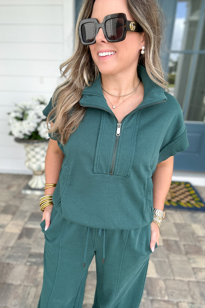 Jet Setter Half Zip - Emerald