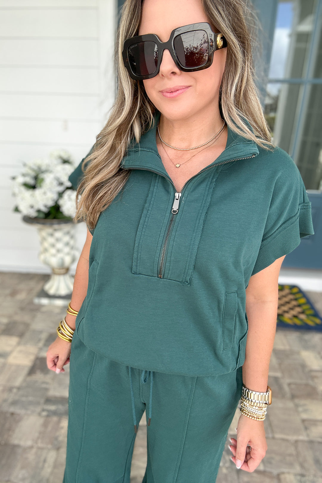 Jet Setter Half Zip - Emerald