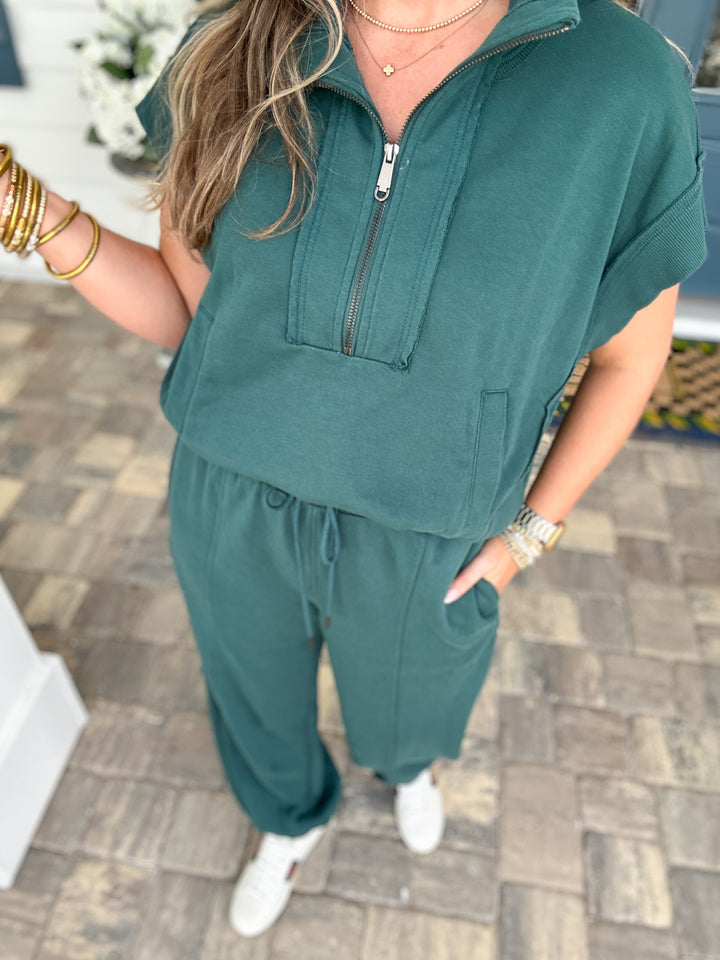 Jet Setter Half Zip - Emerald