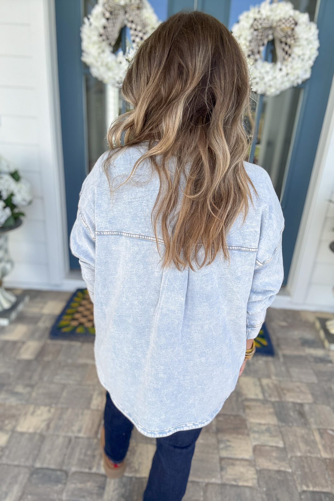 Z Supply: ALL DAY KNIT DENIM JACKET -   Washed Indigo
