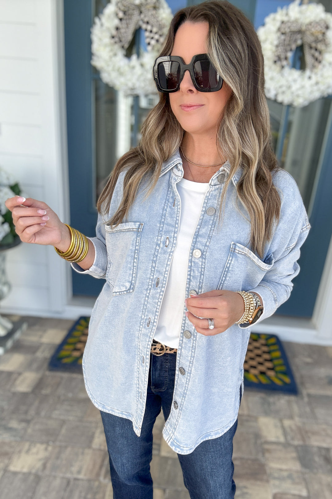 Z Supply: ALL DAY KNIT DENIM JACKET -   Washed Indigo