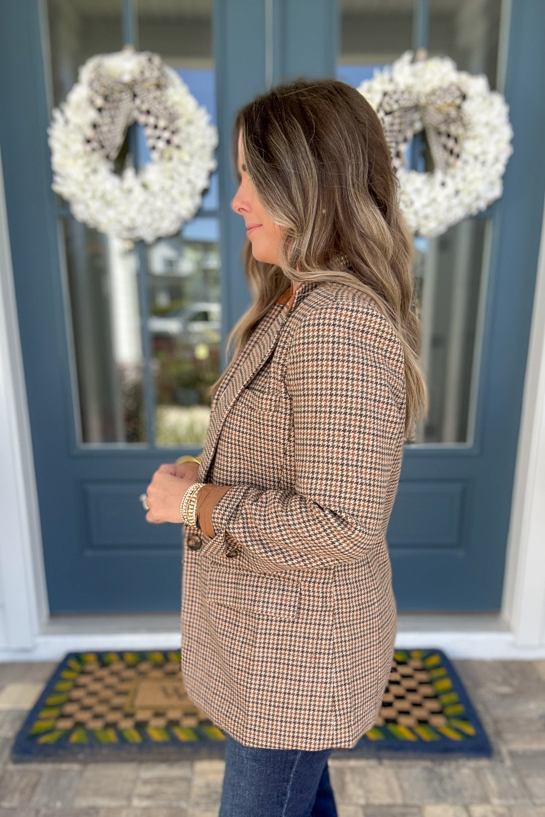 City Chic Houndstooth Blazer