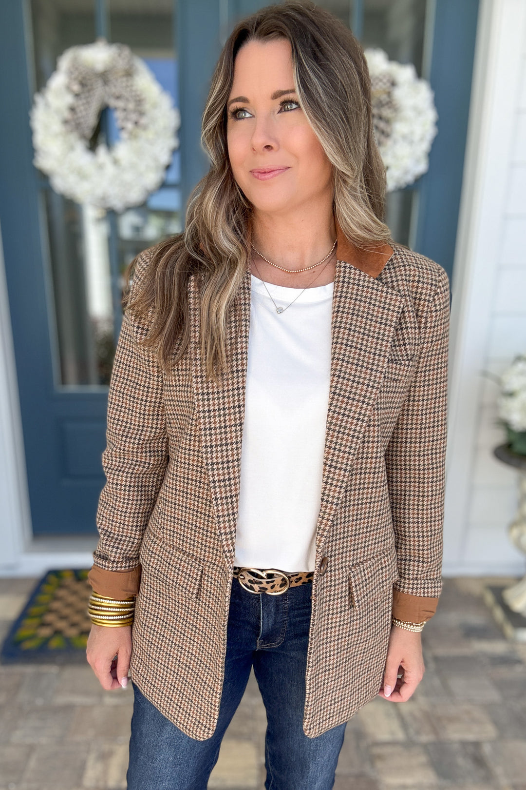 City Chic Houndstooth Blazer