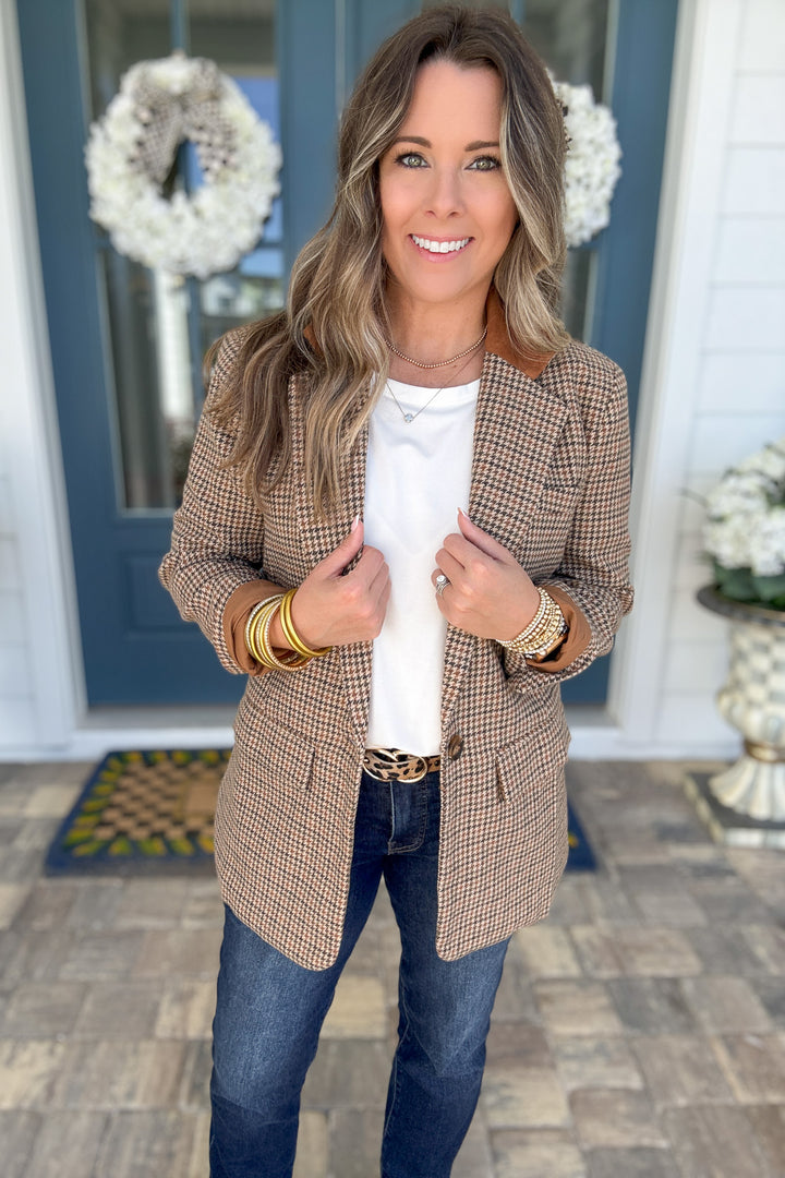 City Chic Houndstooth Blazer