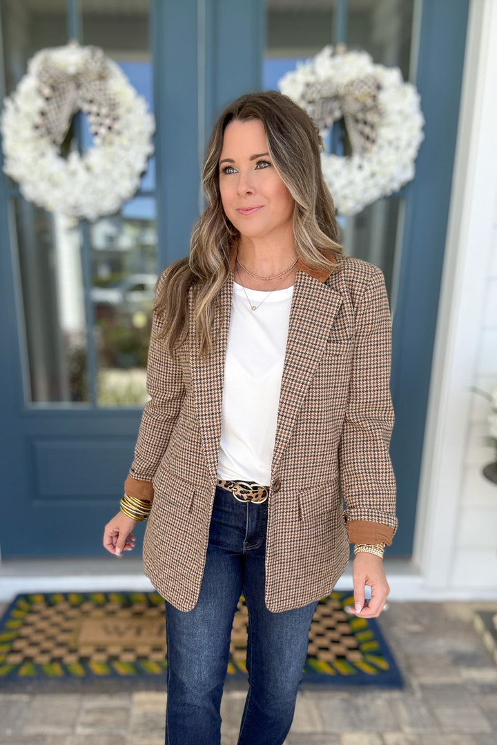 City Chic Houndstooth Blazer