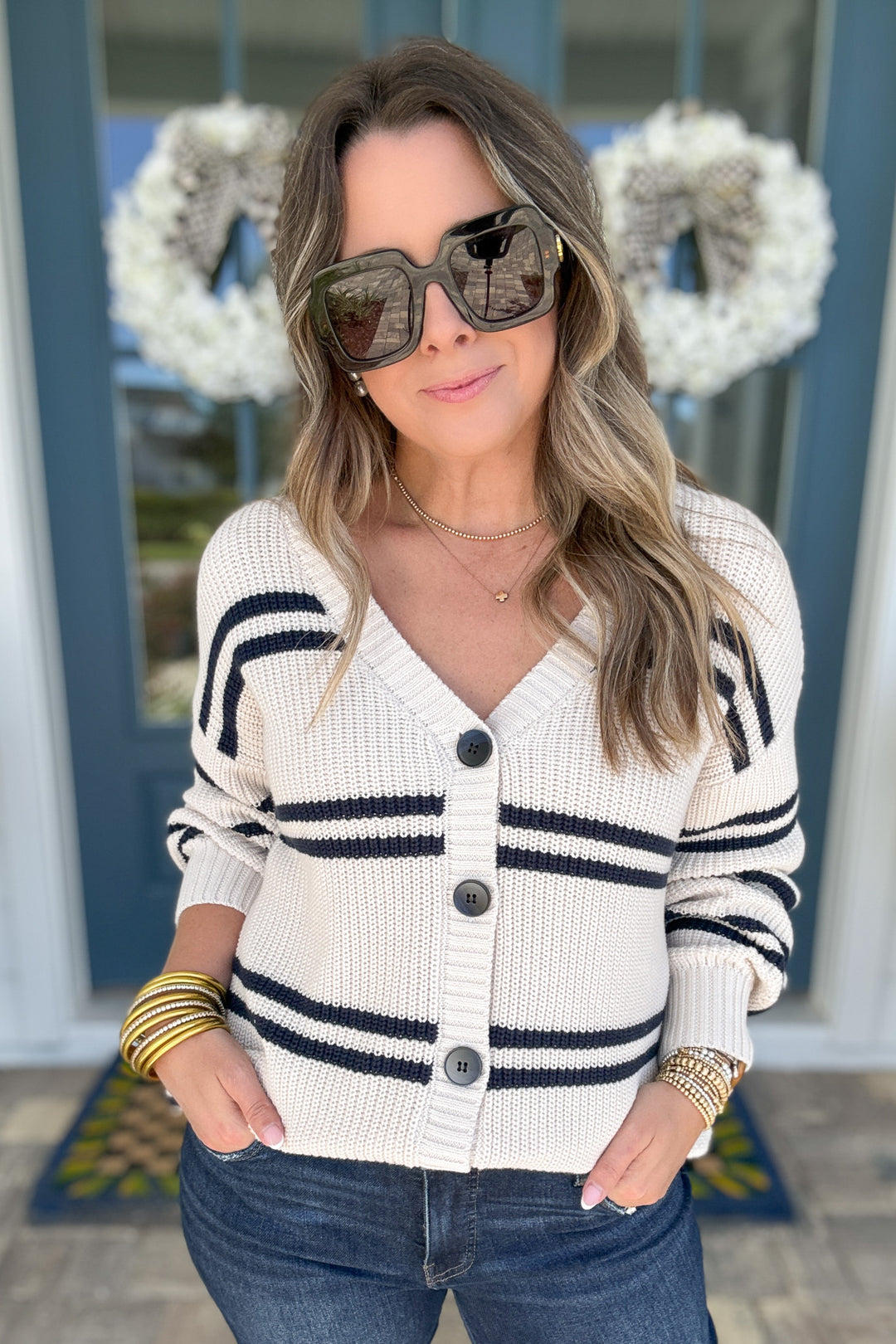 Z Supply: Boyfriend Striped Cardigan - Crystal