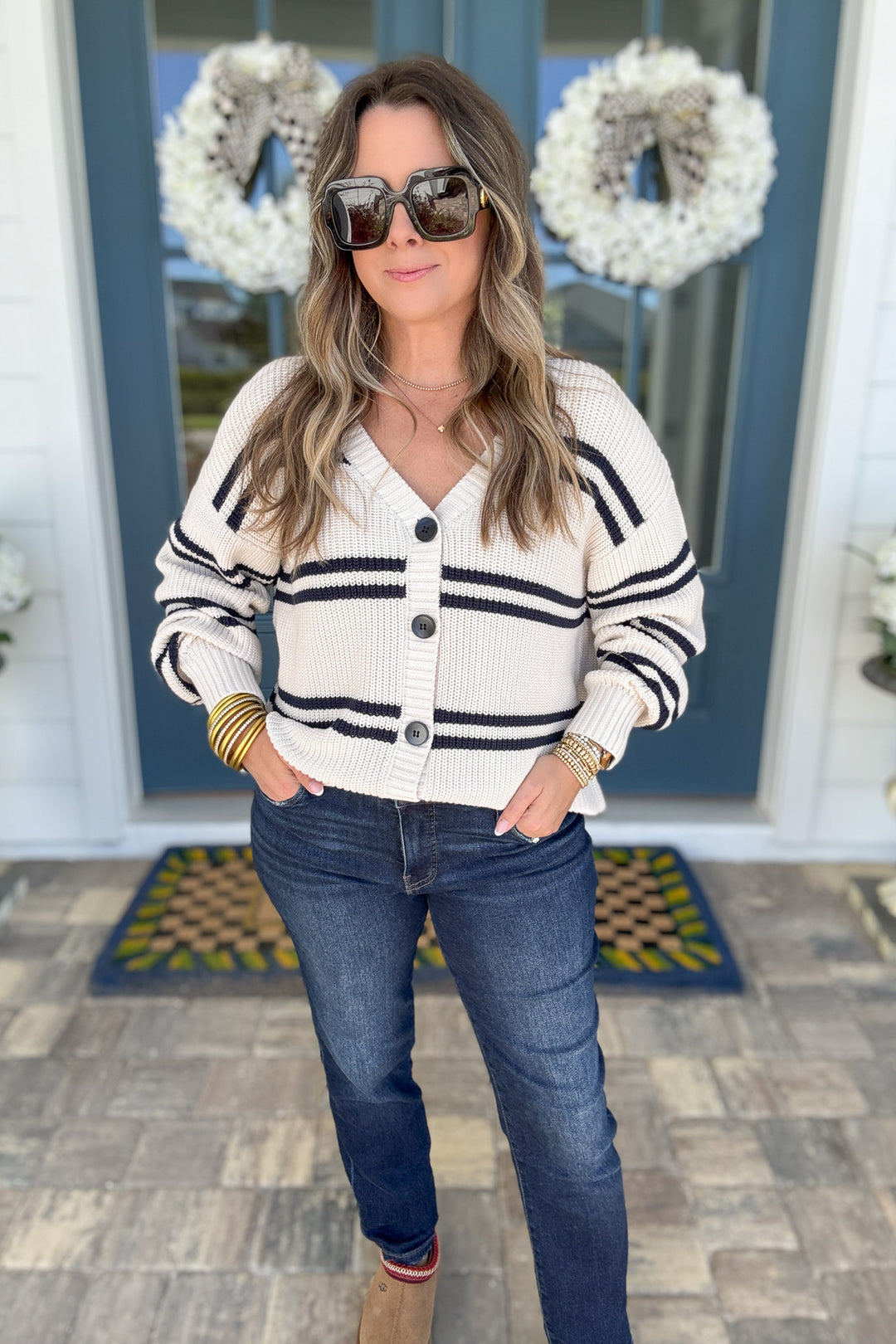 Z Supply: Boyfriend Striped Cardigan - Crystal