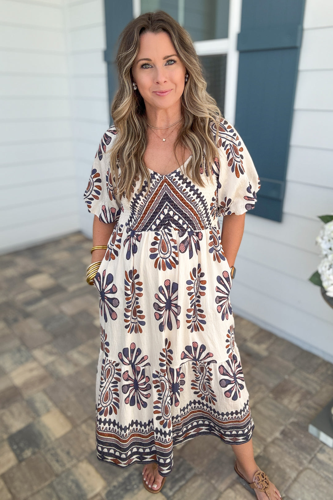 Autumn Bloom Midi Dress