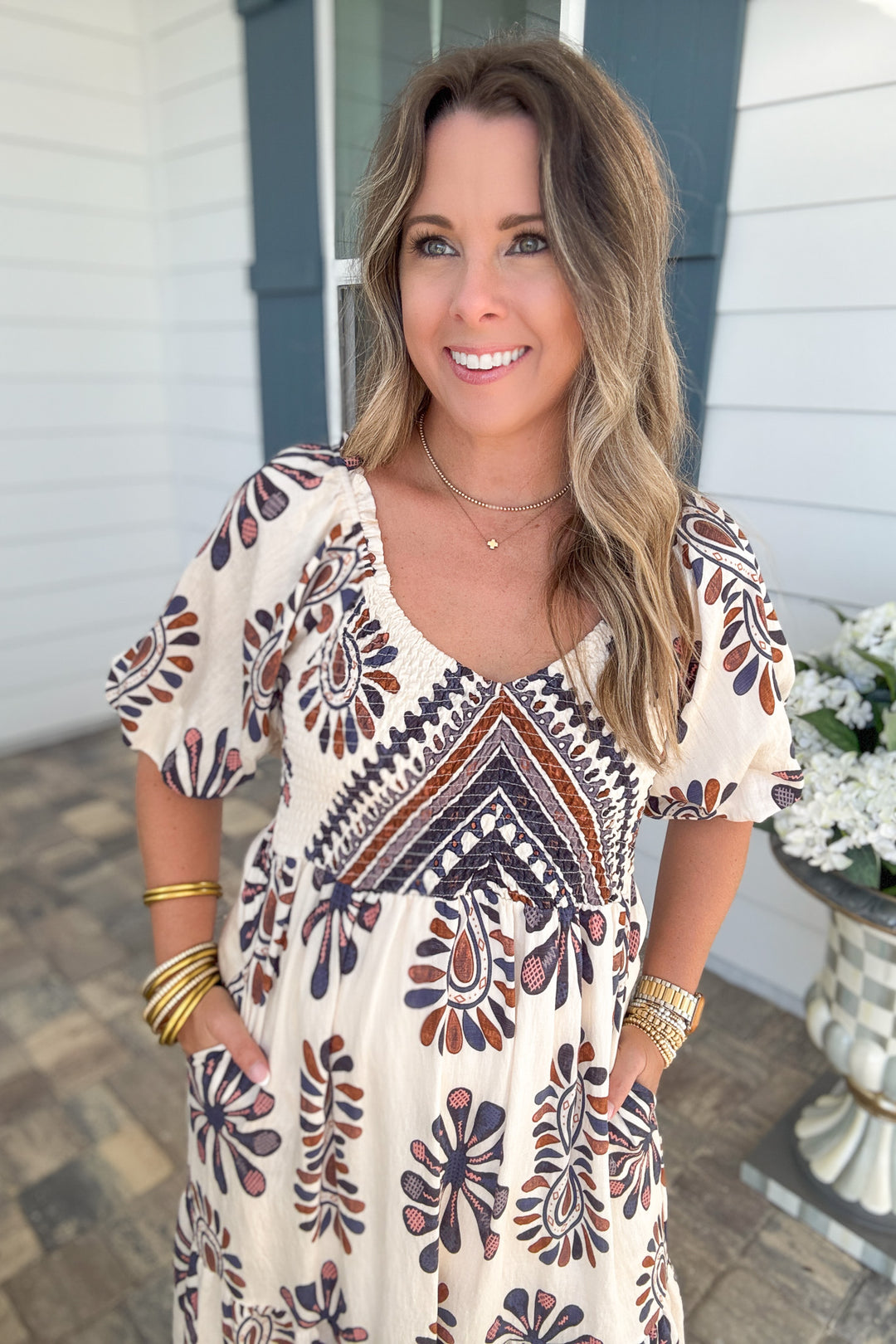 Autumn Bloom Midi Dress