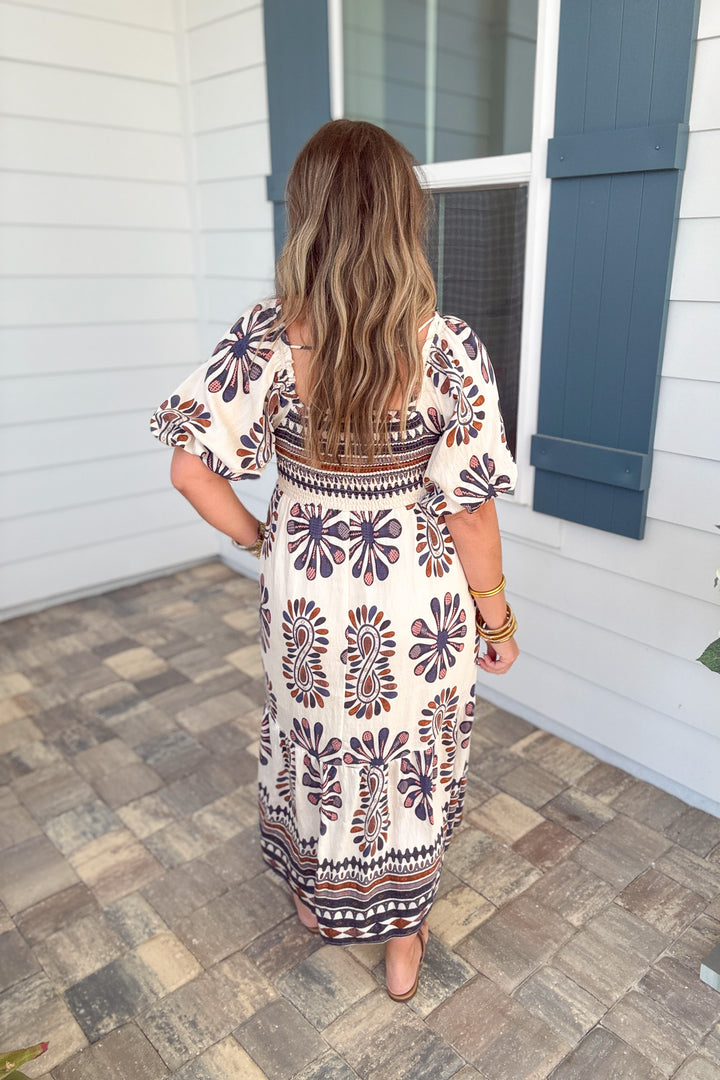 Autumn Bloom Midi Dress