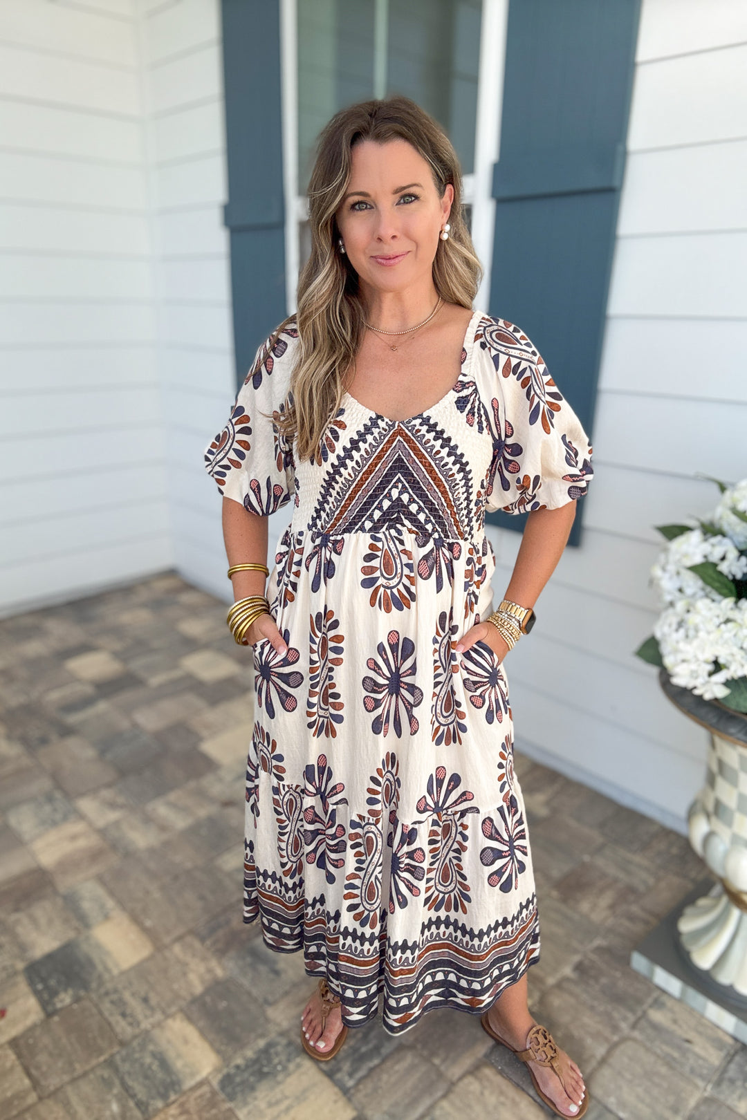 Autumn Bloom Midi Dress