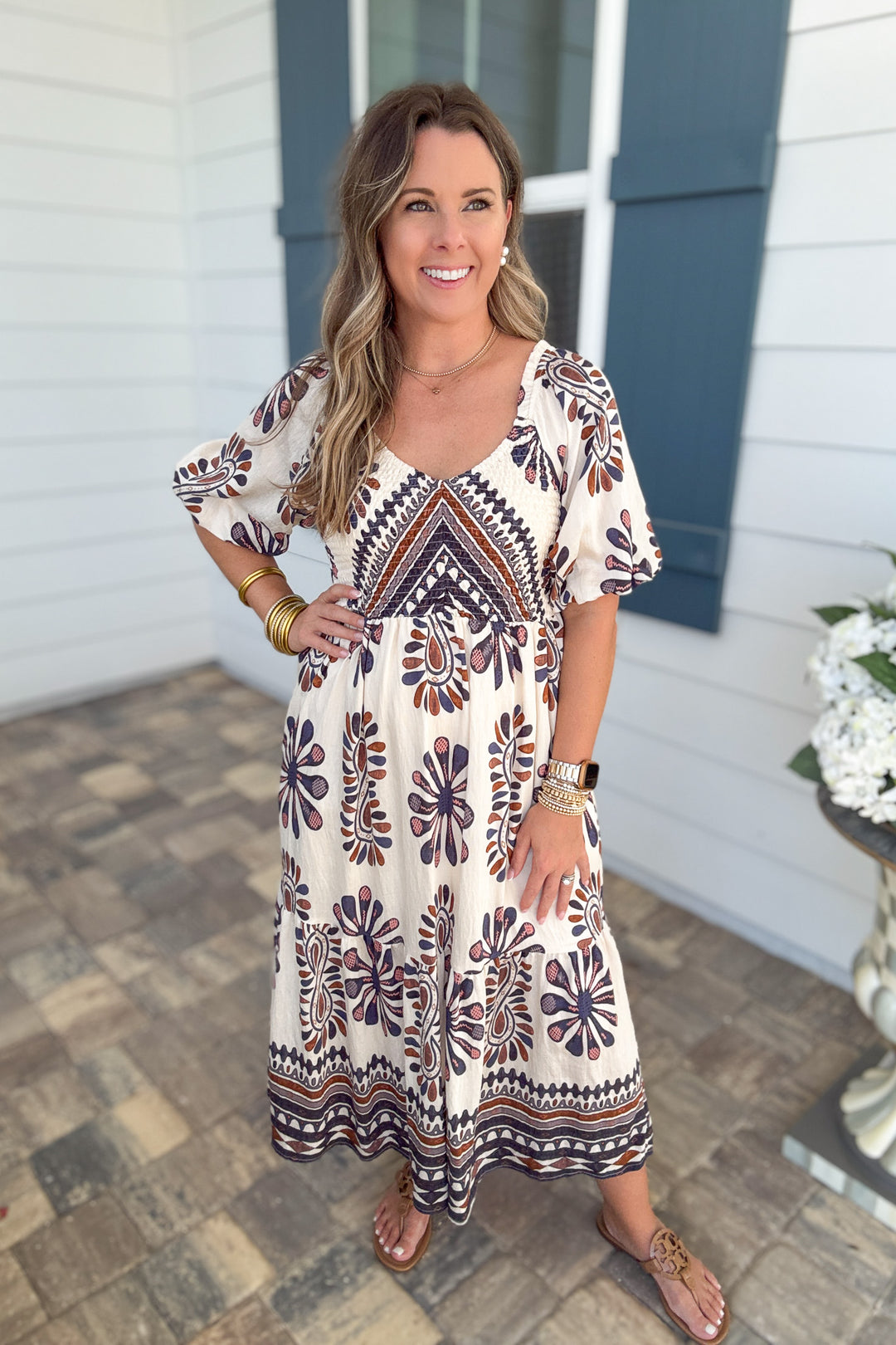 Autumn Bloom Midi Dress