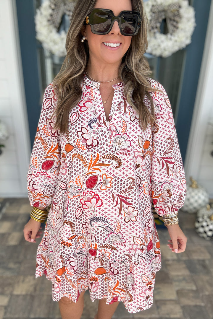 Hendry Floral Ruffle Shift Dress