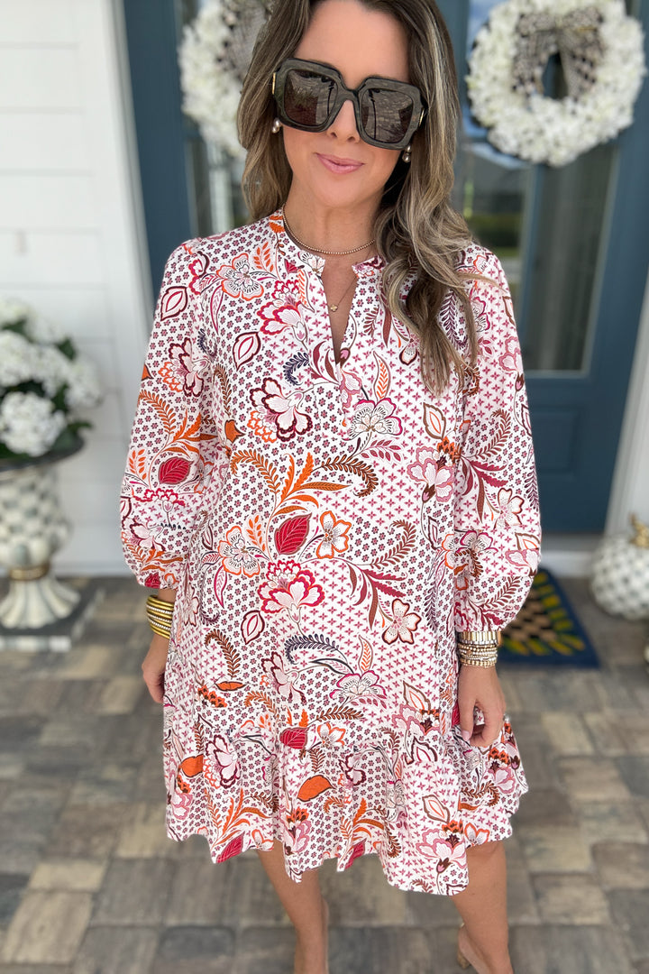 Hendry Floral Ruffle Shift Dress