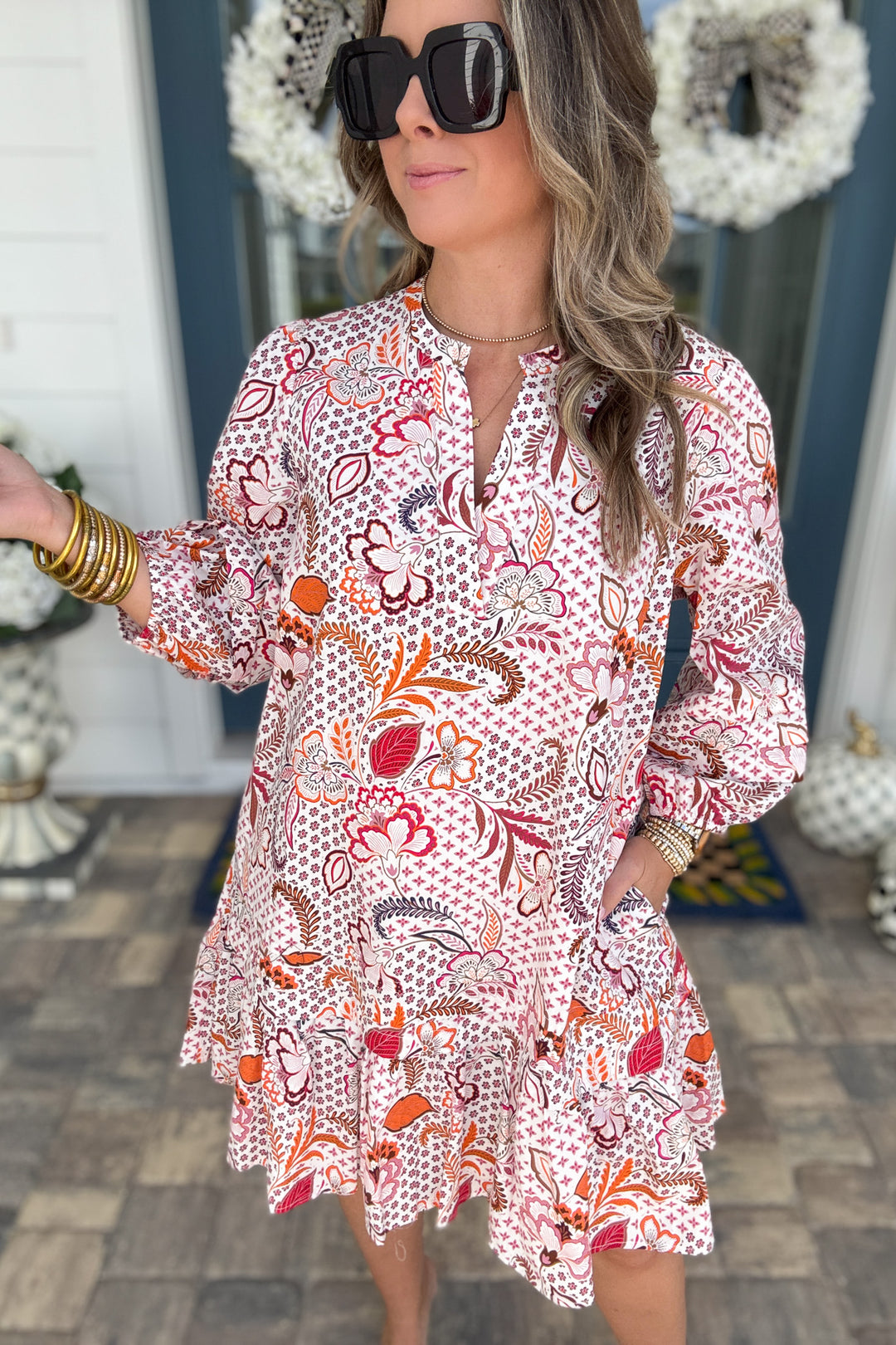 Hendry Floral Ruffle Shift Dress