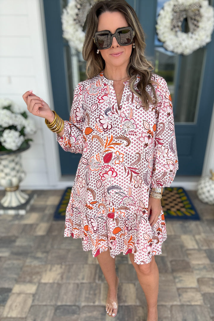 Hendry Floral Ruffle Shift Dress