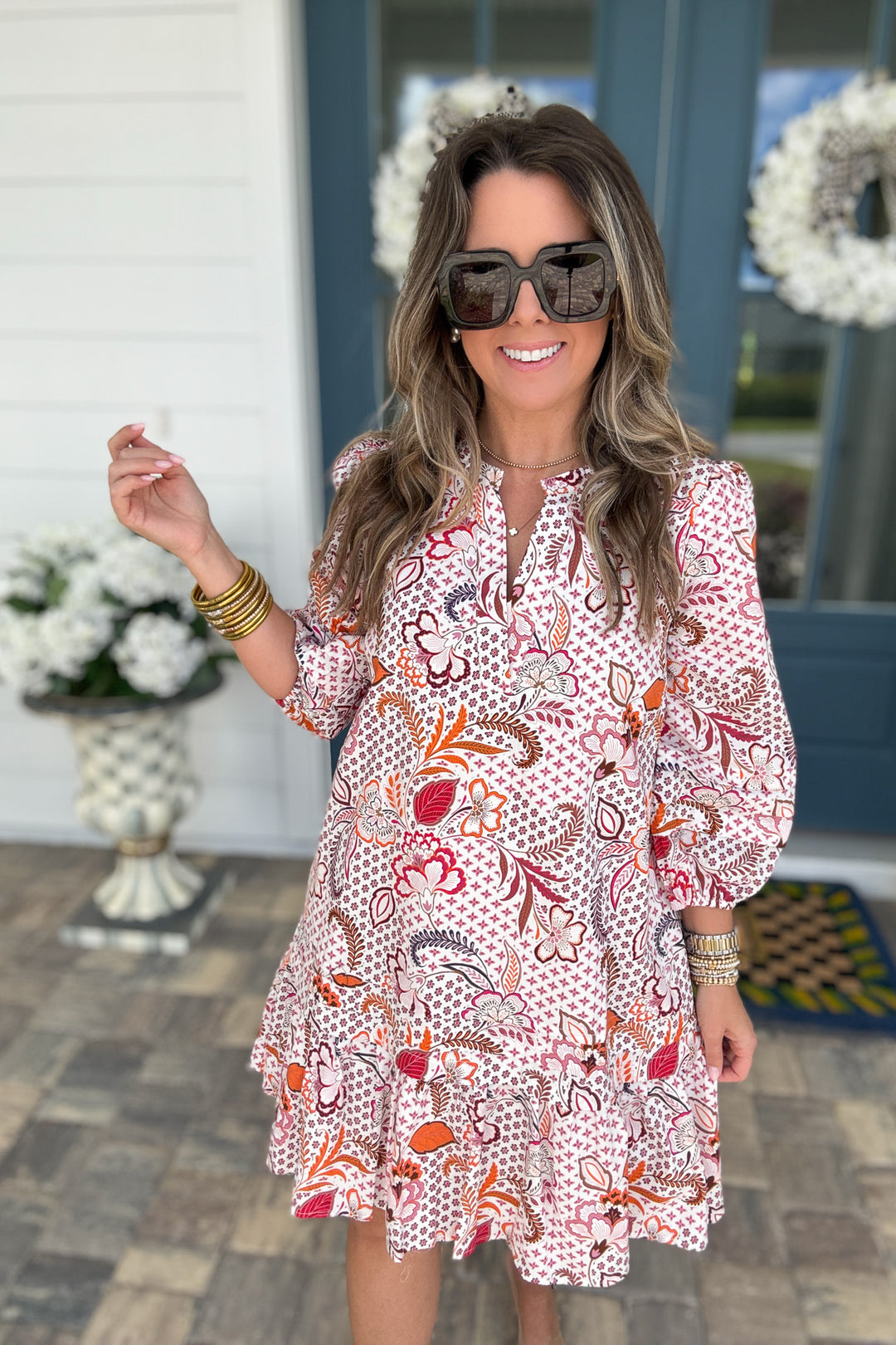 Hendry Floral Ruffle Shift Dress