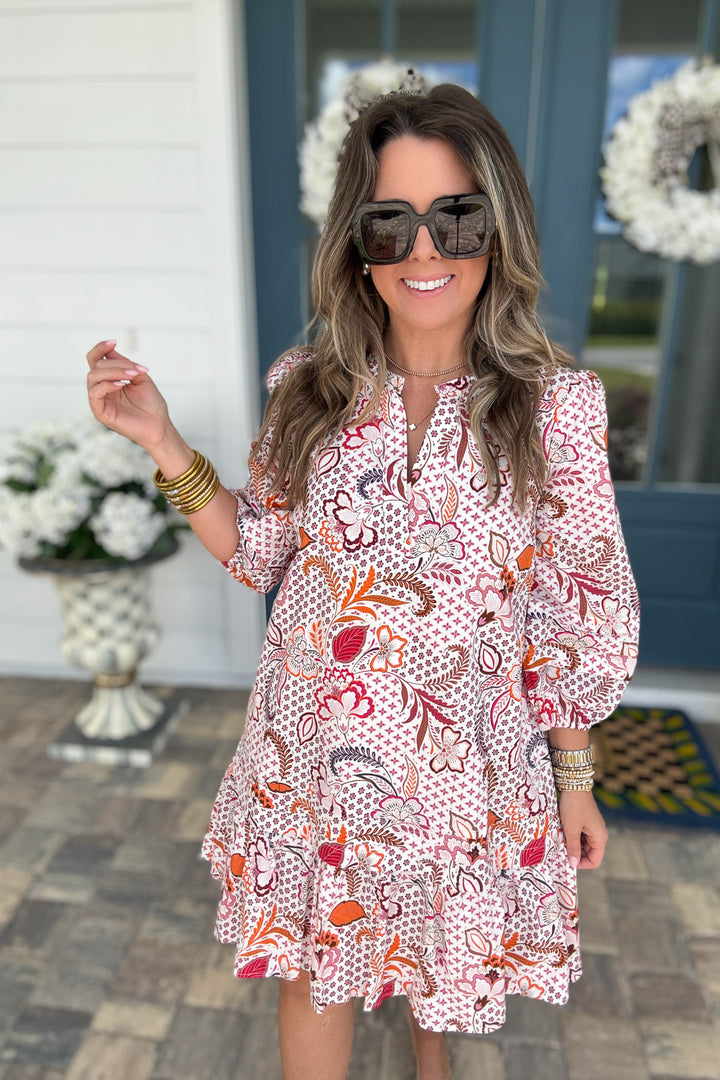 Hendry Floral Ruffle Shift Dress