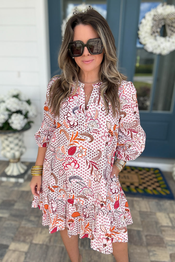 Hendry Floral Ruffle Shift Dress