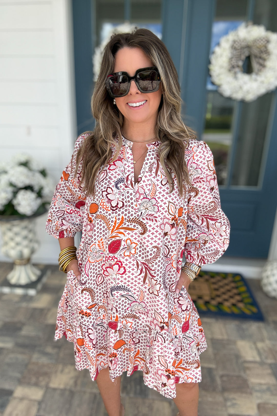 Hendry Floral Ruffle Shift Dress