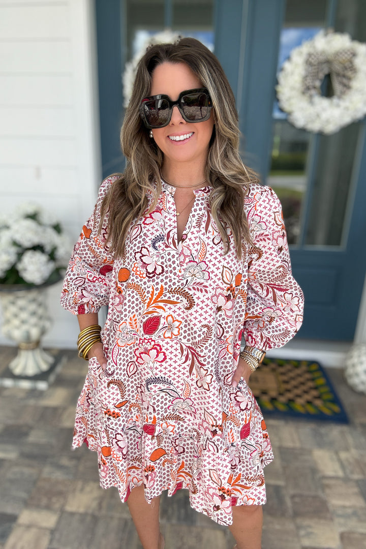 Hendry Floral Ruffle Shift Dress